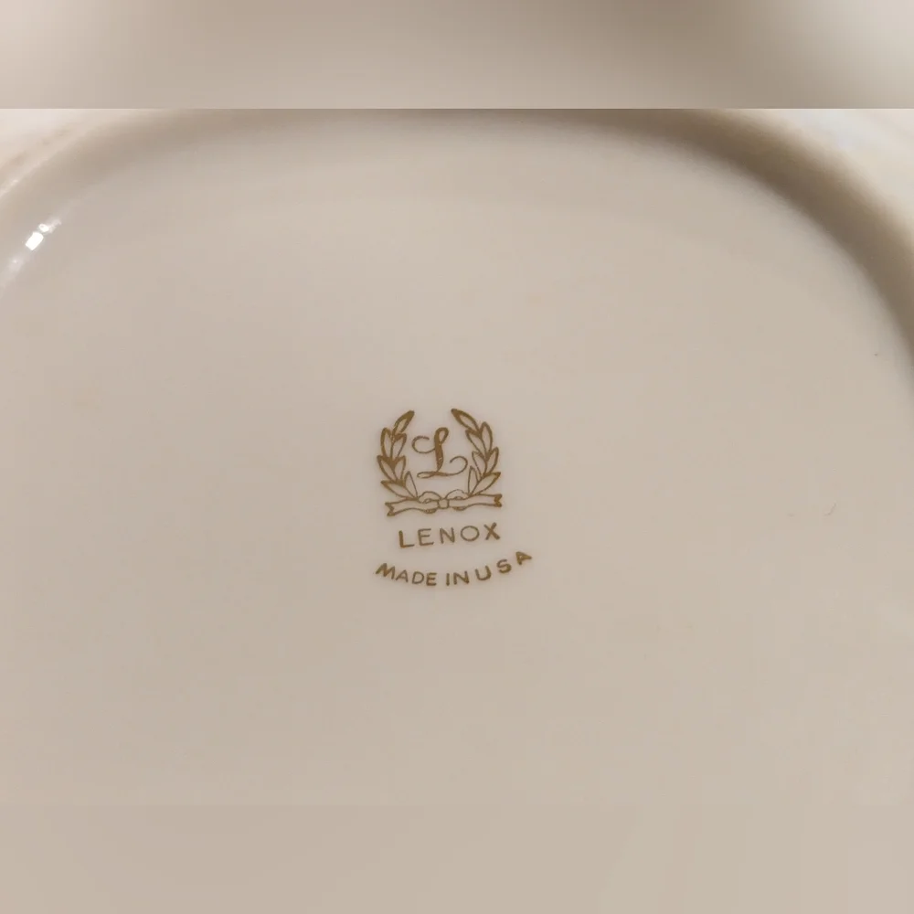 New Lenox 3 PC Set Gold and Silver Trim